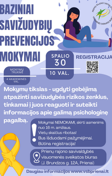 Nemokami baziniai savižudybių prevencijos mokymai gyvai