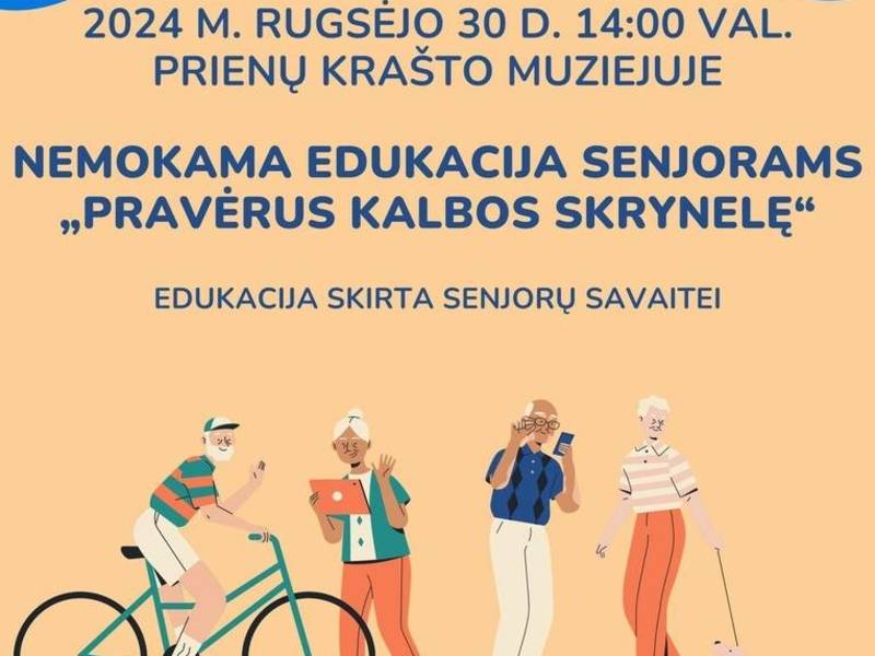 Nemokama edukacija senjorams „Pravėrus kalbos skrynelę“