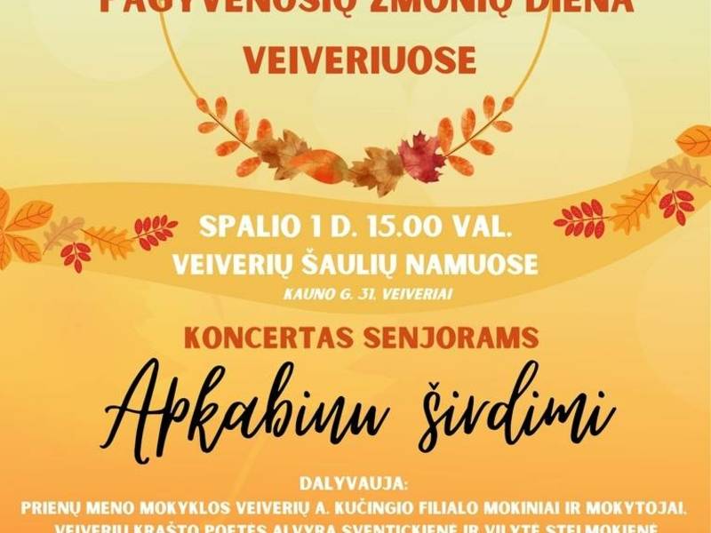 Tarptautinei pagyvenusių žmonių dienai skirtas koncertas senjorams „Apkabinu širdimi“