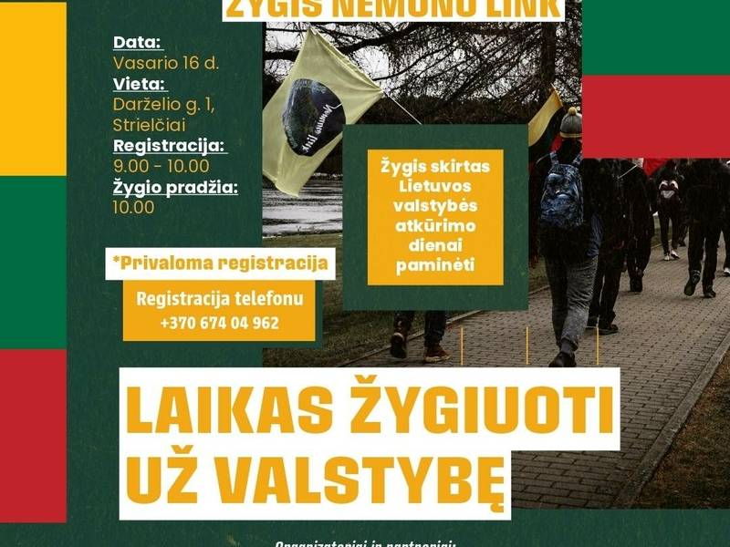 20 km žygis „Nemuno link“, skirtas Lietuvos valstybės atkūrimo dienai paminėti